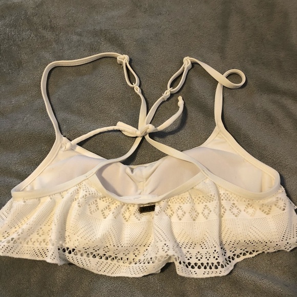 Roxy Ivory Flutter Crochet Flounce Bikini Top - Picture 2 of 4